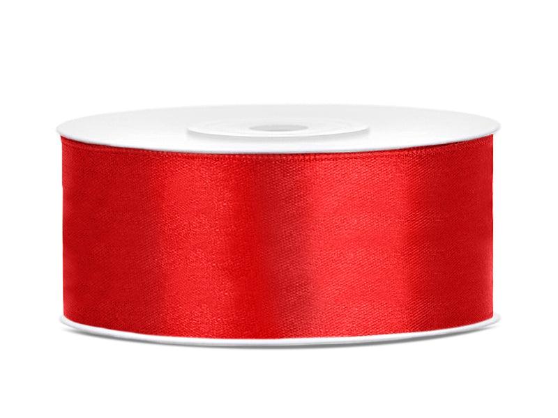 Satinband, rot, 25mm/25m (1 Stk. / 25 lfm) - FeierGlanz